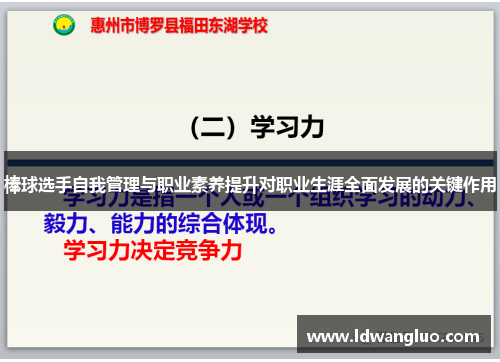 棒球选手自我管理与职业素养提升对职业生涯全面发展的关键作用