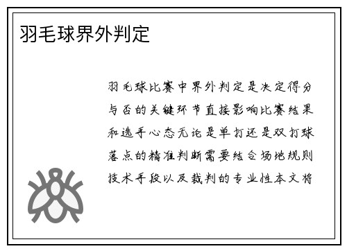 羽毛球界外判定
